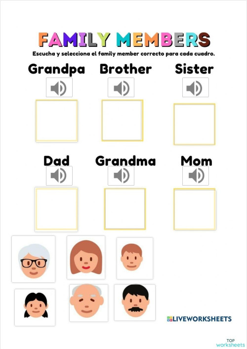 HW 8/4: Family. Interactive worksheet | TopWorksheets