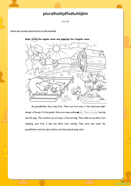 pluralhoihjdfsdtuhlijkln. Interactive worksheet | TopWorksheets