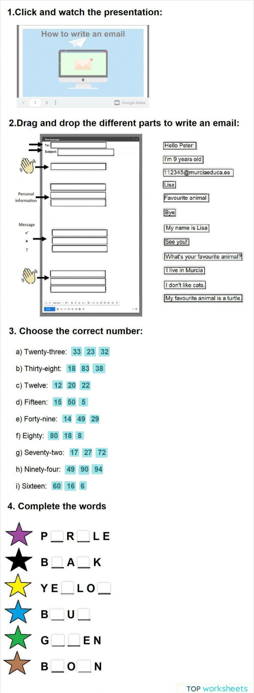 EN3-U3-Email. Interactive worksheet | TopWorksheets
