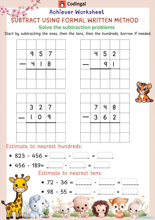 M_G03M11L24_WA03_Subtract using formal written methods. Interactive ...