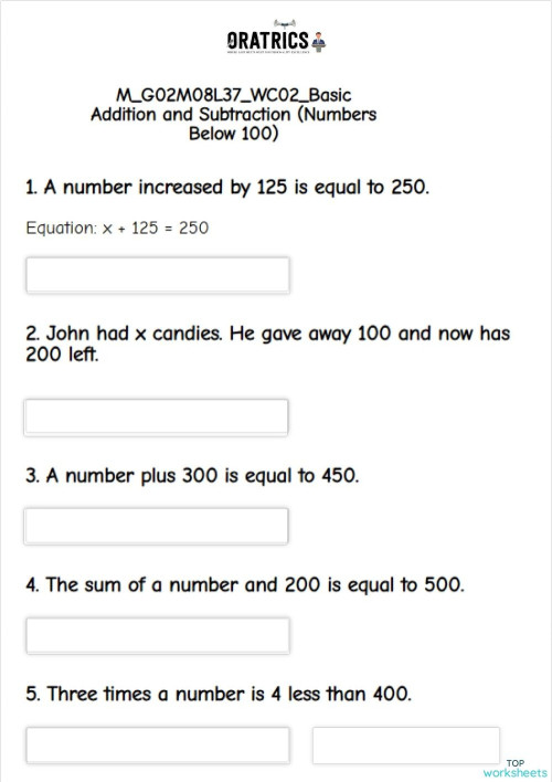 Addition and Subtraction BB. Interactive worksheet | TopWorksheets