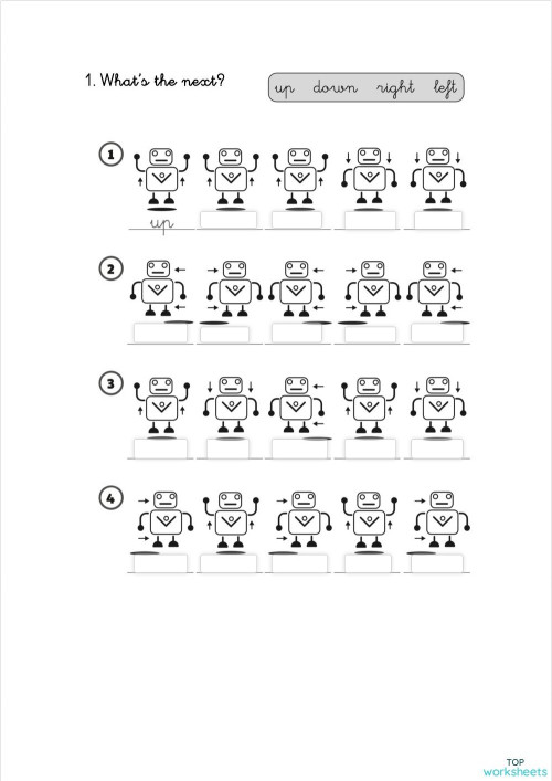 Vocabulary 2. Up down left and right.. Interactive worksheet ...