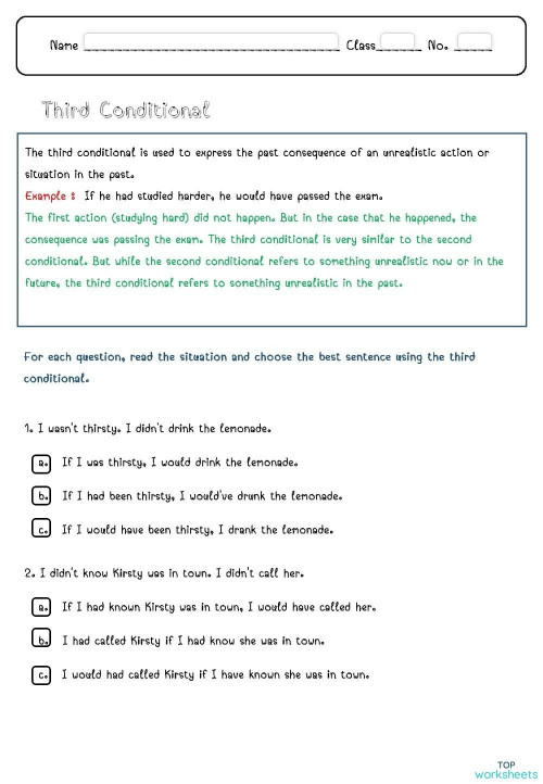 Third type. Interactive worksheet | TopWorksheets