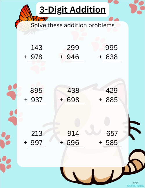 3 digit addition interactive worksheet topworksheets