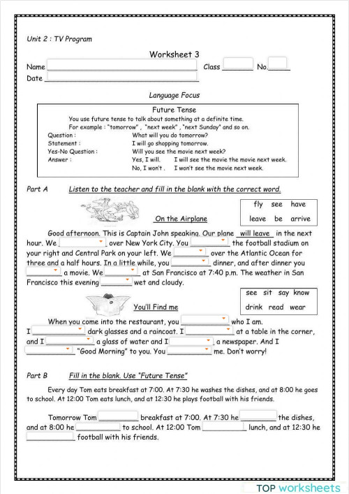Future simple tense. Interactive worksheet | TopWorksheets