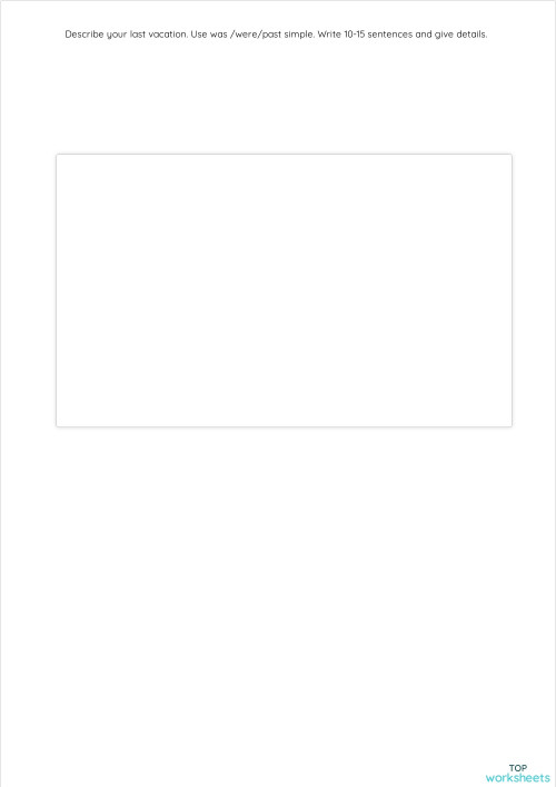 Past SImple /was/were /writing. Interactive worksheet | TopWorksheets