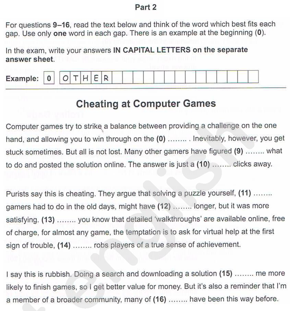 C1 Advanced PT+2 Use of English Part 2. Interactive worksheet ...
