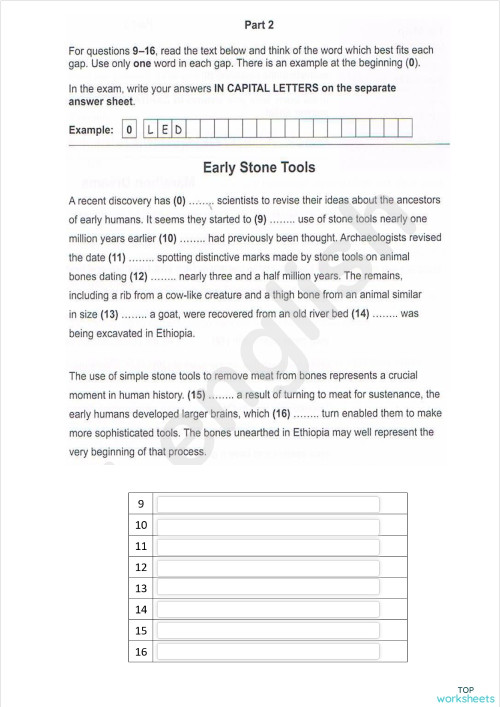 C1 Advanced PT+2 Use of English Part 2. Interactive worksheet ...