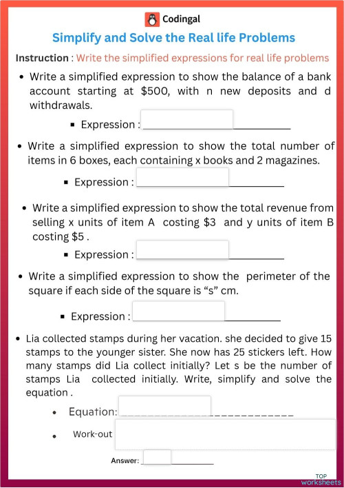 M_G06M08L36_WE01_Simplifying_Expressions_5. Interactive worksheet ...