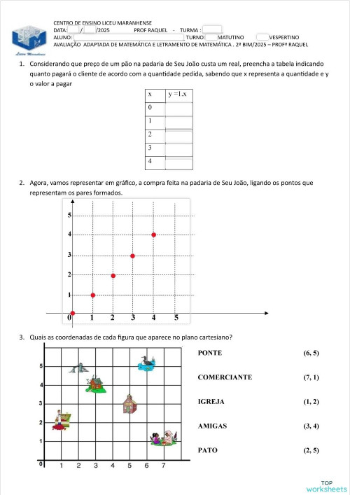 PLANO CARTESIANO: fichas interativas e exercícios online | TopWorksheets
