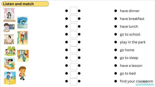 Listen and match Start!-Unit 12. Interactive worksheet | TopWorksheets