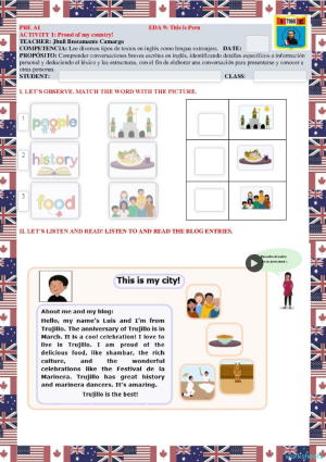 1° Proud of my country. Ficha interactiva | TopWorksheets