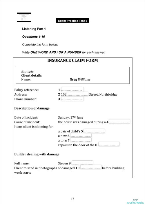 LisTrainT5. Interactive worksheet | TopWorksheets