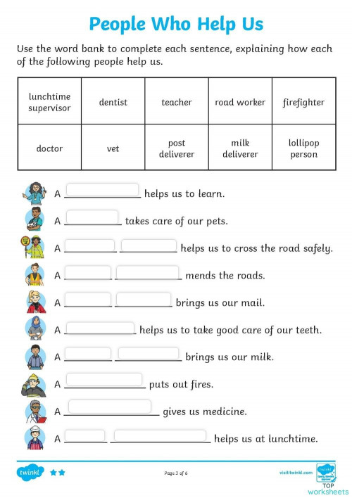 Jobs Worksheet. Interactive worksheet | TopWorksheets