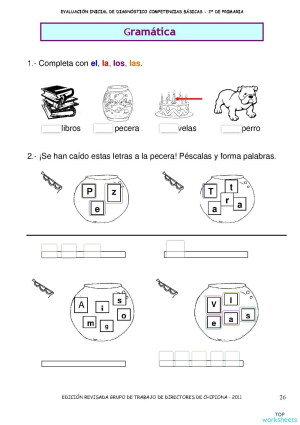 Ficha de Lengua. Ficha interactiva | TopWorksheets