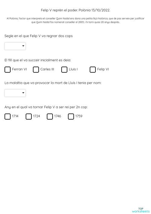 Primera Guerra Mundial Fitxa Interactiva TopWorksheets