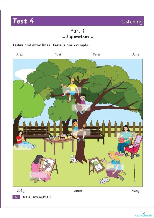 2018 Yle Movers Test 4 P1 2 L Interactive Worksheet Topworksheets