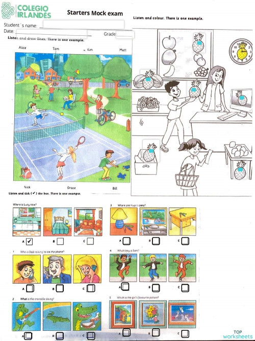 Starters Mock exam. Interactive worksheet | TopWorksheets