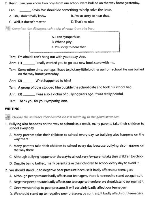 GRADE 11 - TEST UNIT 9. Interactive worksheet | TopWorksheets