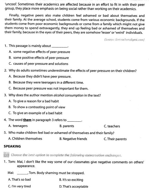 GRADE 11 - TEST UNIT 9. Interactive worksheet | TopWorksheets
