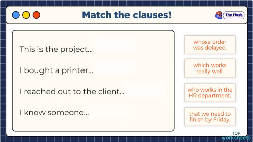 Relative Clauses 1. Interactive worksheet | TopWorksheets