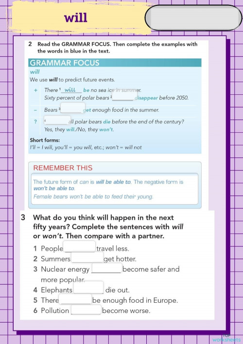 Will/Be going to. Interactive worksheet | TopWorksheets