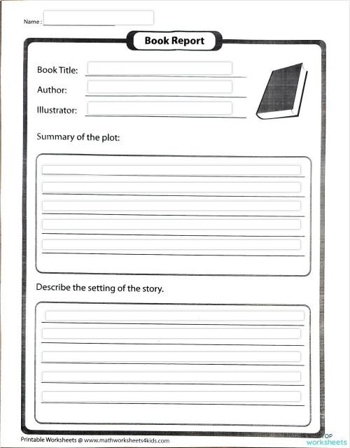 Online Book Report. Interactive worksheet | TopWorksheets