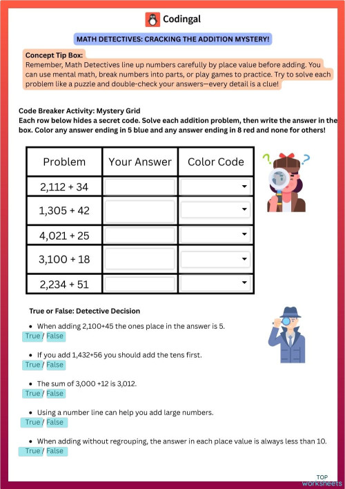 Math: interactive worksheets and online exercises | TopWorksheets