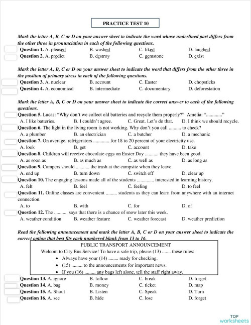 test (10)/22. Interactive worksheet | TopWorksheets