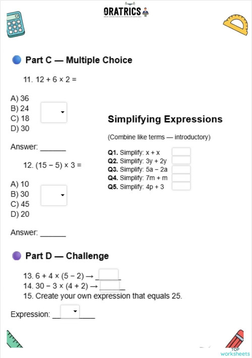 Grade 6 36 2. Interactive worksheet | TopWorksheets