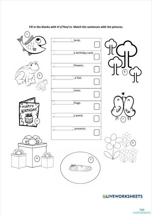 Complete it´s or they´re. Interactive worksheet | TopWorksheets