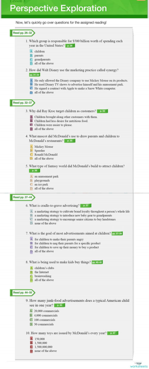 C2 Eagle Lesson 3 Perspective Exploration. Interactive worksheet ...