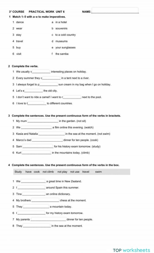 Present continuous for elementary. Interactive worksheet | TopWorksheets