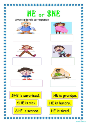 HE-SHE PRONOUNS. Ficha interactiva | TopWorksheets