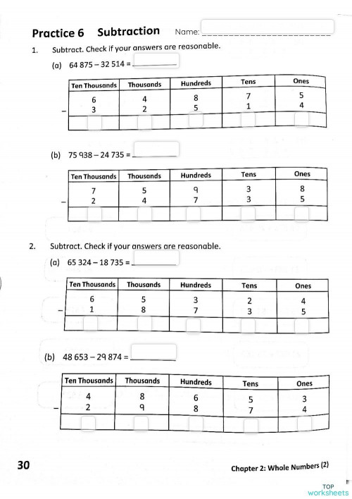 Subtraction with and without regrouping. Interactive worksheet ...