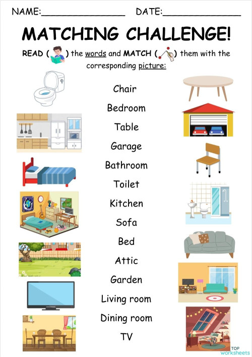 Matching Challenge!. Interactive worksheet | TopWorksheets