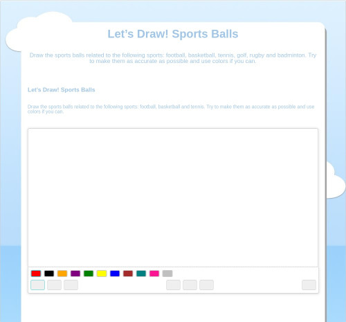 Let’s Draw! Sports Balls. Interactive worksheet | TopWorksheets