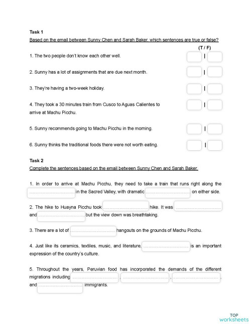 Task 1 & 2. Interactive worksheet | TopWorksheets