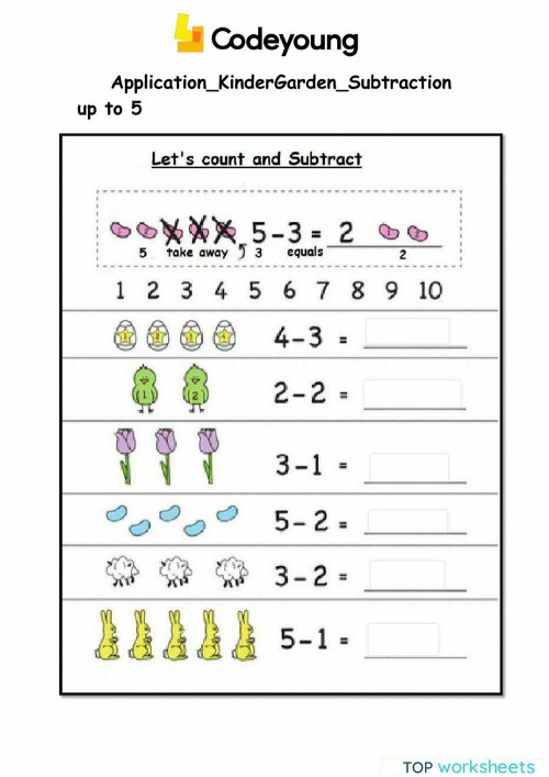 Subtraction for kg. Interactive worksheet TopWorksheets