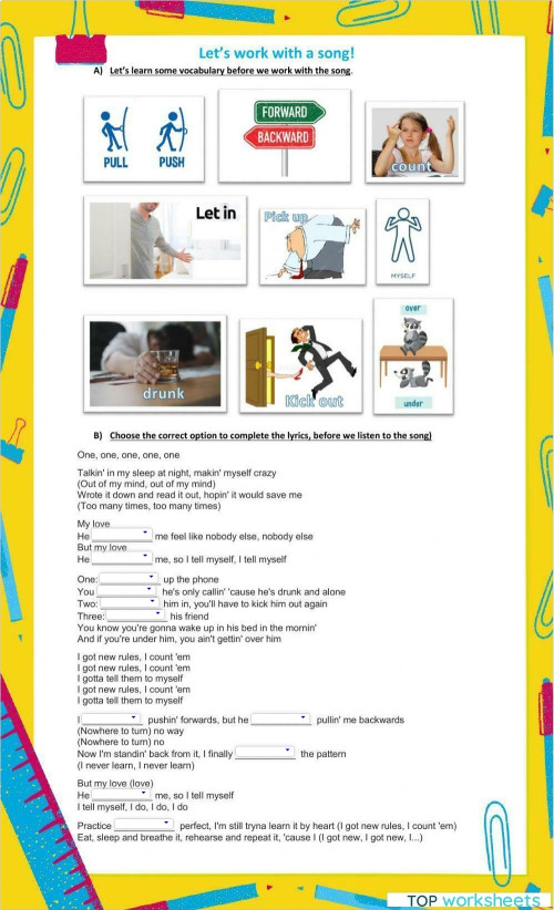 New rules dua lipa interactive worksheet topworksheets