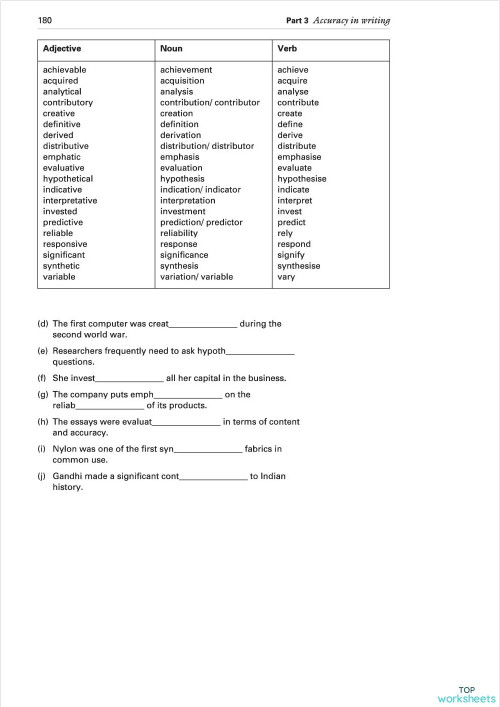 Academic writing Bailey 3rd edition part 9. Interactive worksheet ...