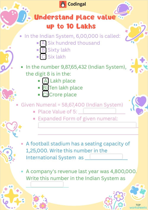 M_G04M01L01_IN_WC03_Introduction to Place Value. Interactive worksheet ...