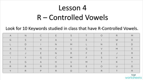 R - Controlled. Ficha interactiva | TopWorksheets