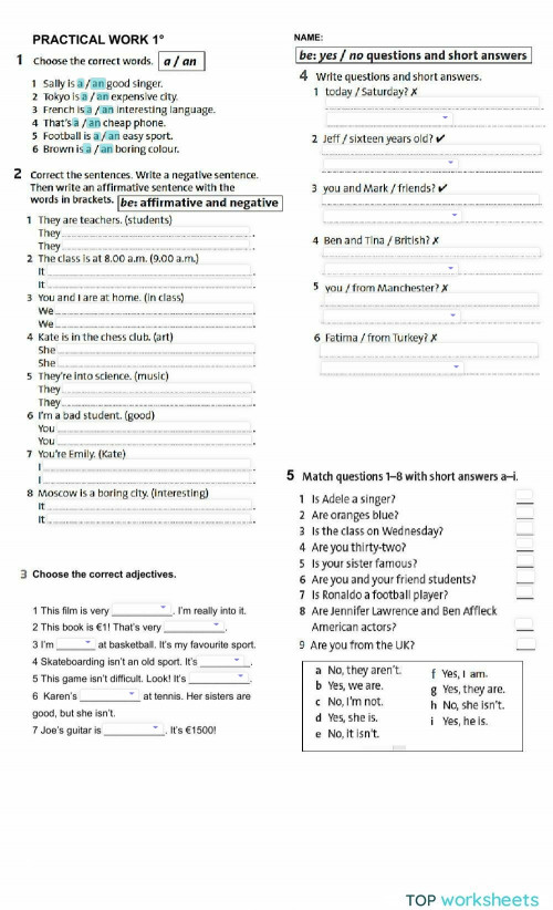Practical work 1 interactive. Interactive worksheet | TopWorksheets