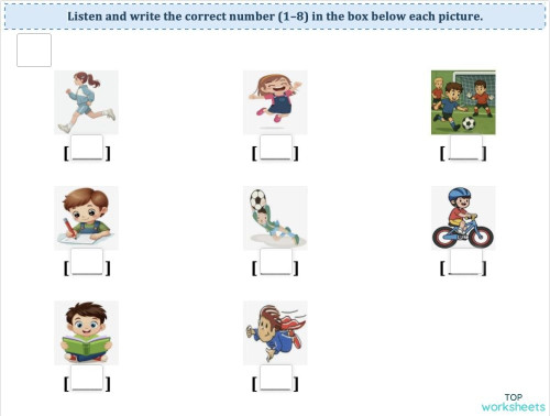 Listen and number. Interactive worksheet | TopWorksheets