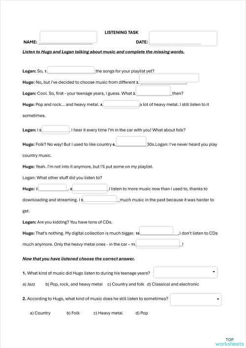 EVOLVE: LEVEL VI UNIT 7 LISTENING AND READING. Interactive worksheet ...