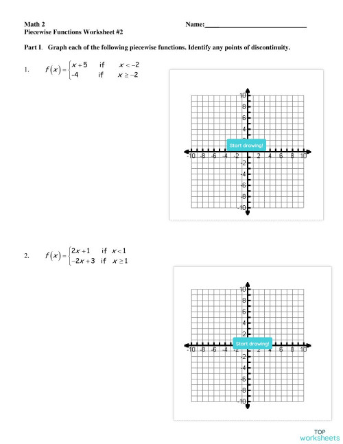 Graphing Piecewise Functions. Interactive worksheet | TopWorksheets graphing-piecewise-functions-interactive-worksheet-topworksheets