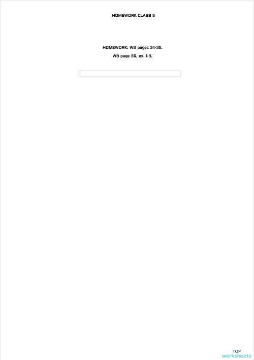 HOMEWORK CLASS 5. Interactive worksheet | TopWorksheets