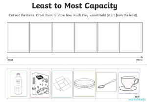 Capacity - Least to most. Interactive worksheet | TopWorksheets