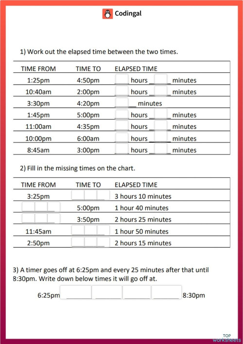 Time: interactive worksheets and online exercises | TopWorksheets